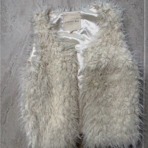 Copper Key Cream Faux Fur Vest